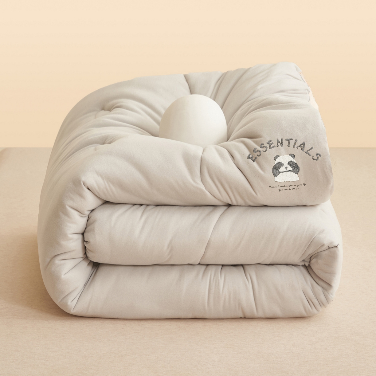 91家纺网 家纺一手货源 找家纺 子由家居 2025新款针织德绒猫猫大豆冬被被子被芯 猫猫被-淡灰