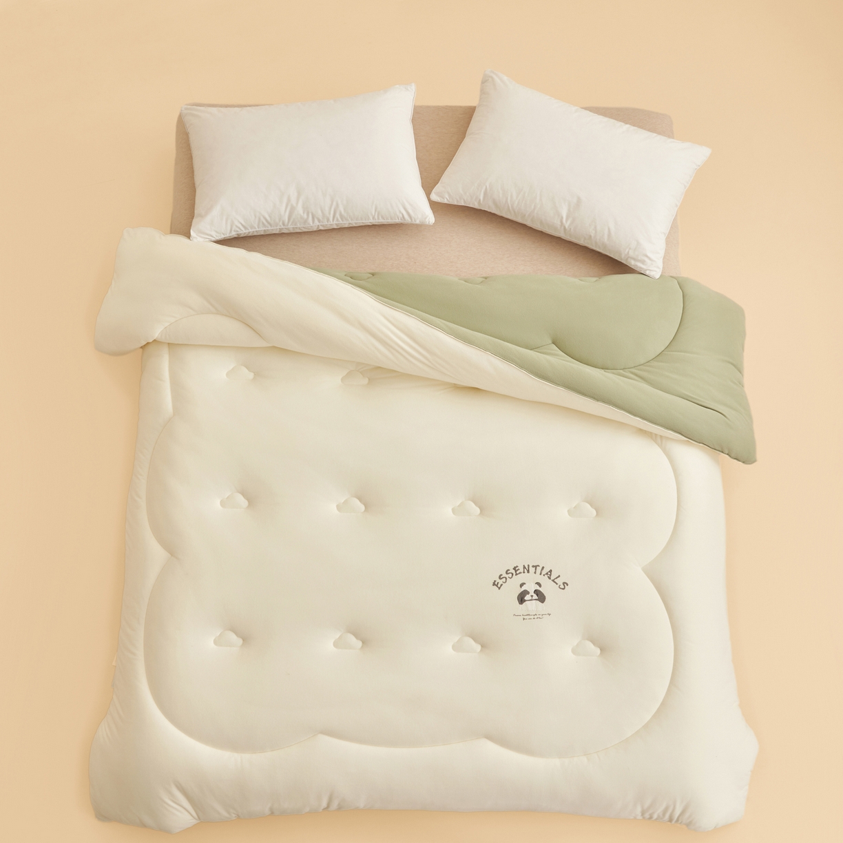 91家纺网 家纺一手货源 找家纺 子由家居 2025新款针织德绒猫猫大豆冬被被子被芯 猫猫被-奶杏