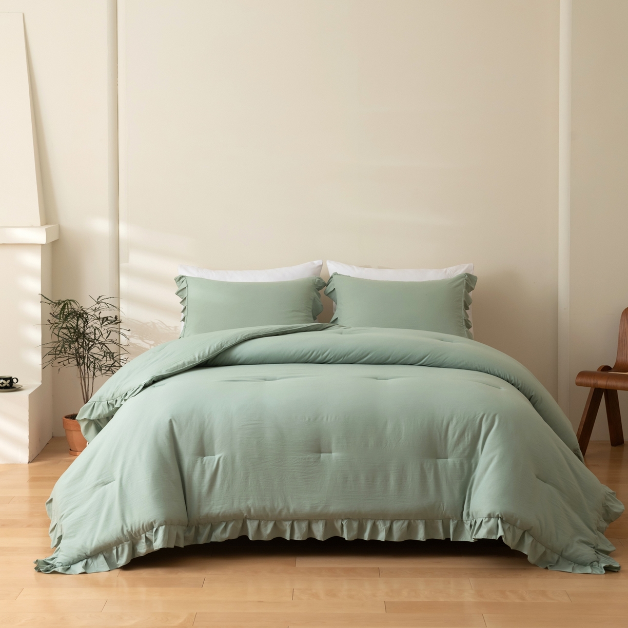 91家纺网 家纺一手货源 找家纺 （总）仲旺居家纺 2025新款跨境被芯-荷叶边系列【如需定制 请联系商家】