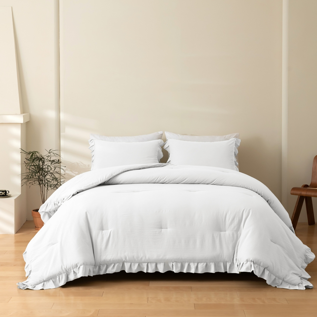 91家纺网 家纺一手货源 找家纺 （总）仲旺居家纺 2025新款跨境被芯-荷叶边系列【如需定制 请联系商家】