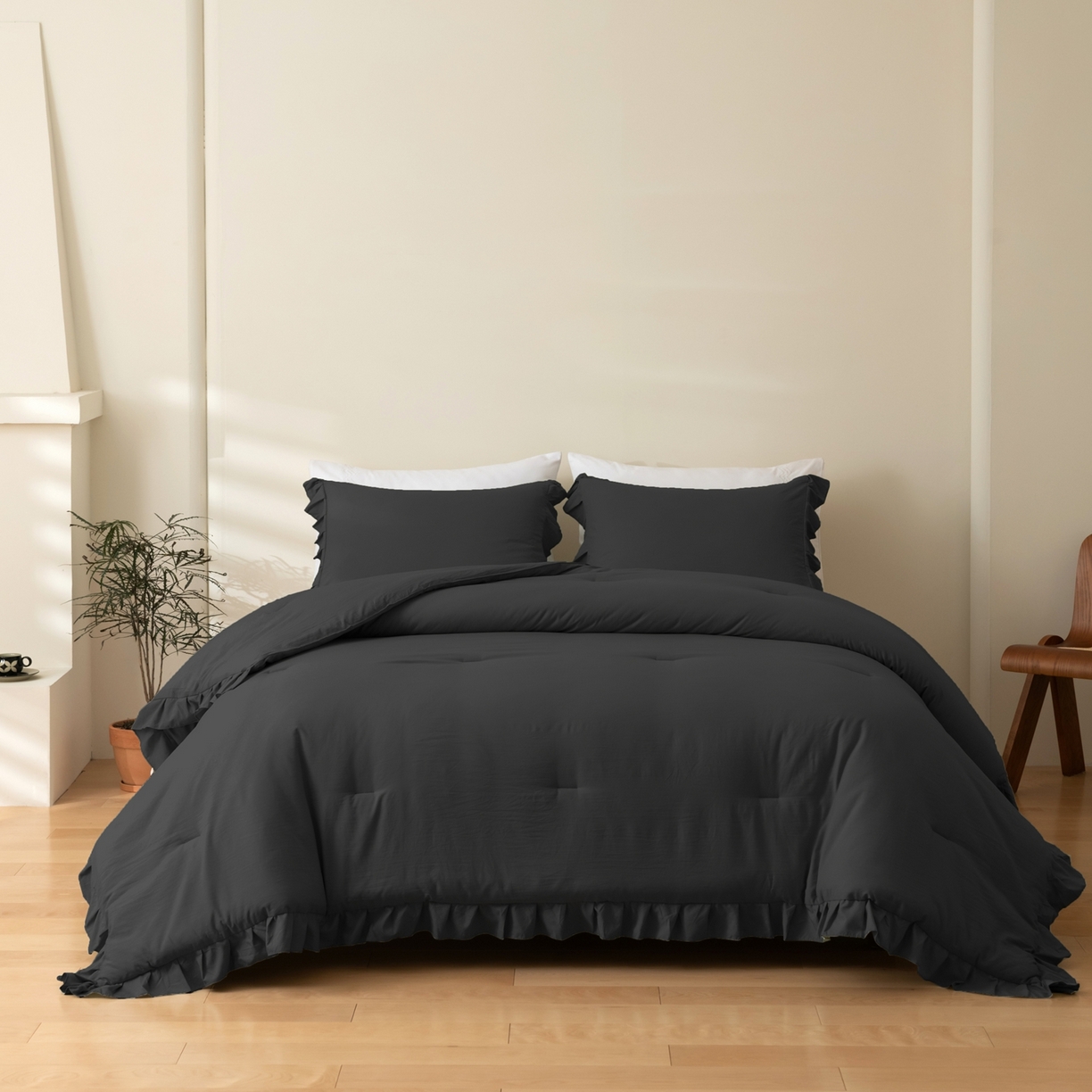 91家纺网 家纺一手货源 找家纺 （总）仲旺居家纺 2025新款跨境被芯-荷叶边系列【如需定制 请联系商家】