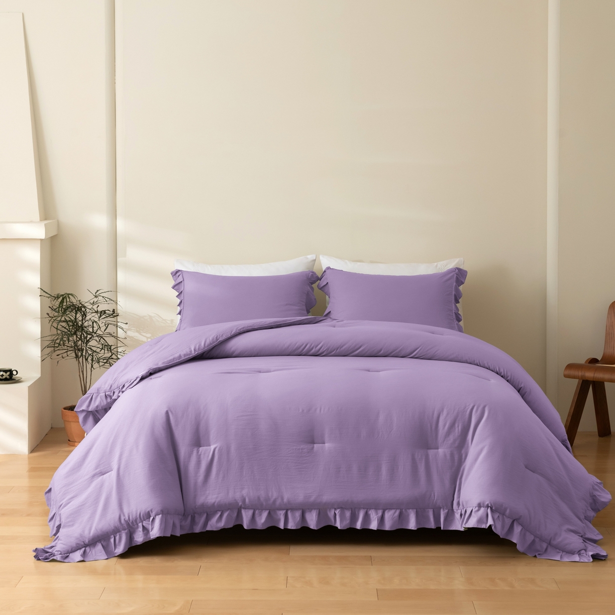 91家纺网 家纺一手货源 找家纺 （总）仲旺居家纺 2025新款跨境被芯-荷叶边系列【如需定制 请联系商家】