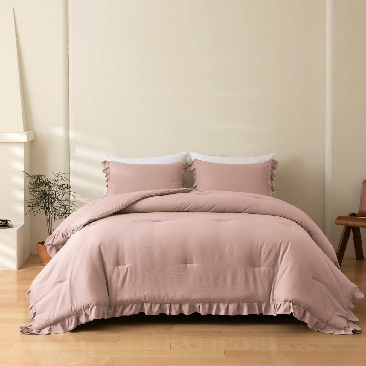 91家纺网 家纺一手货源 找家纺 （总）仲旺居家纺 2025新款跨境被芯-荷叶边系列【如需定制 请联系商家】