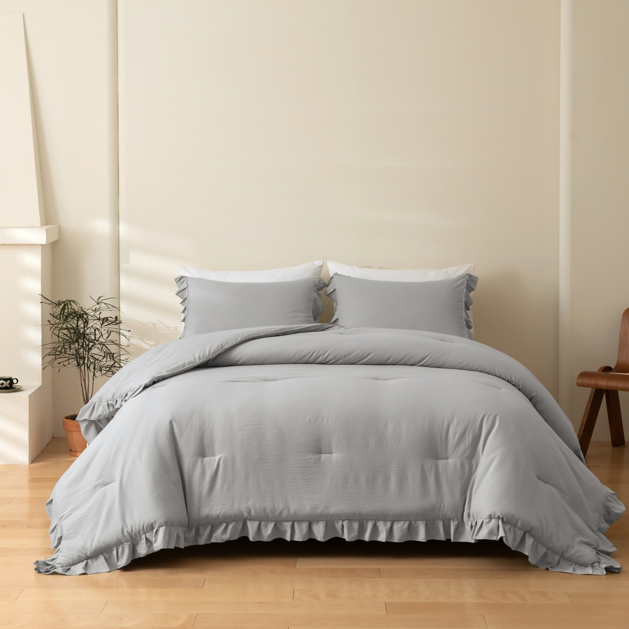 91家纺网 家纺一手货源 找家纺 （总）仲旺居家纺 2025新款跨境被芯-荷叶边系列【如需定制 请联系商家】