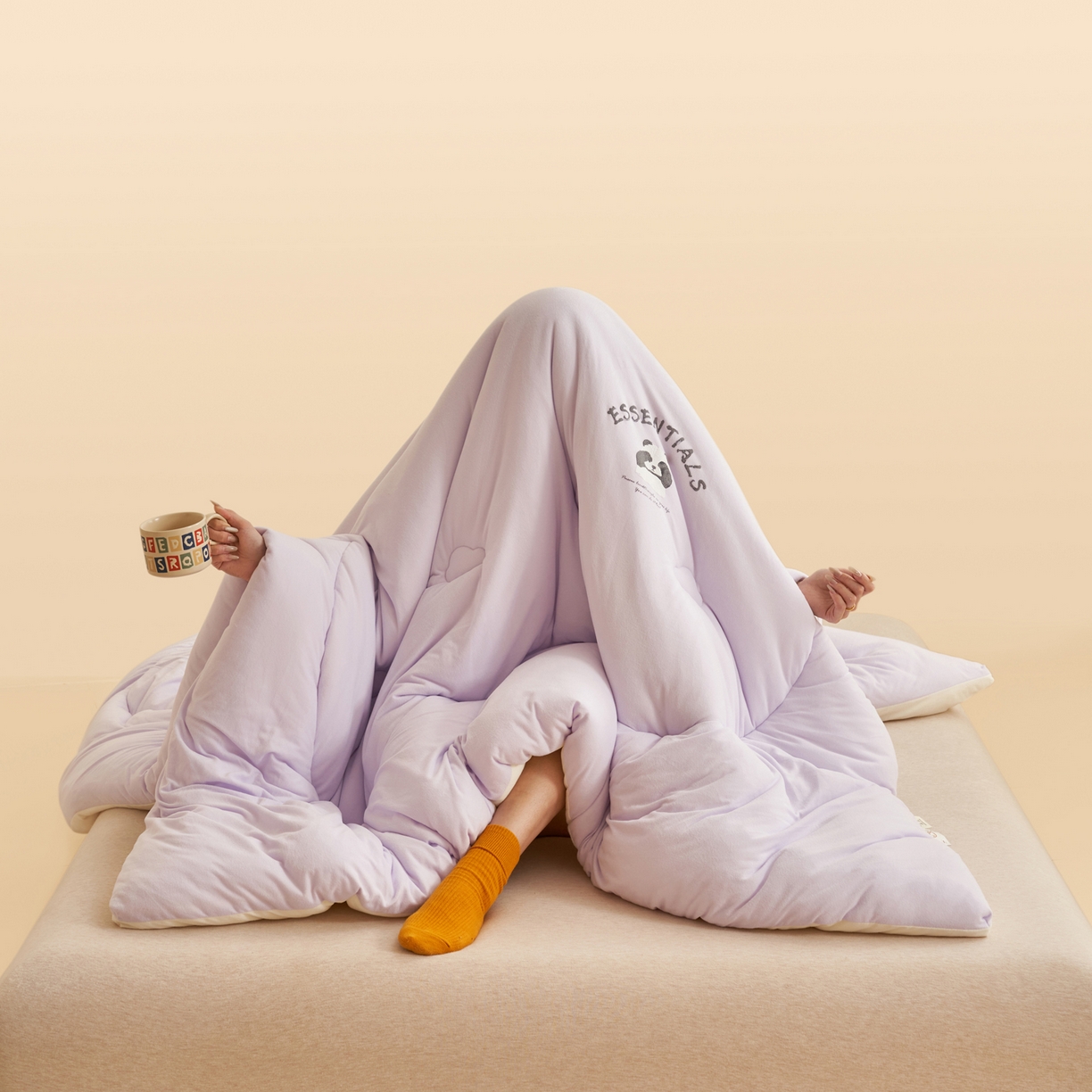 91家纺网 家纺一手货源 找家纺 子由家居 2025新款针织德绒猫猫大豆冬被被子被芯 猫猫被-浅紫