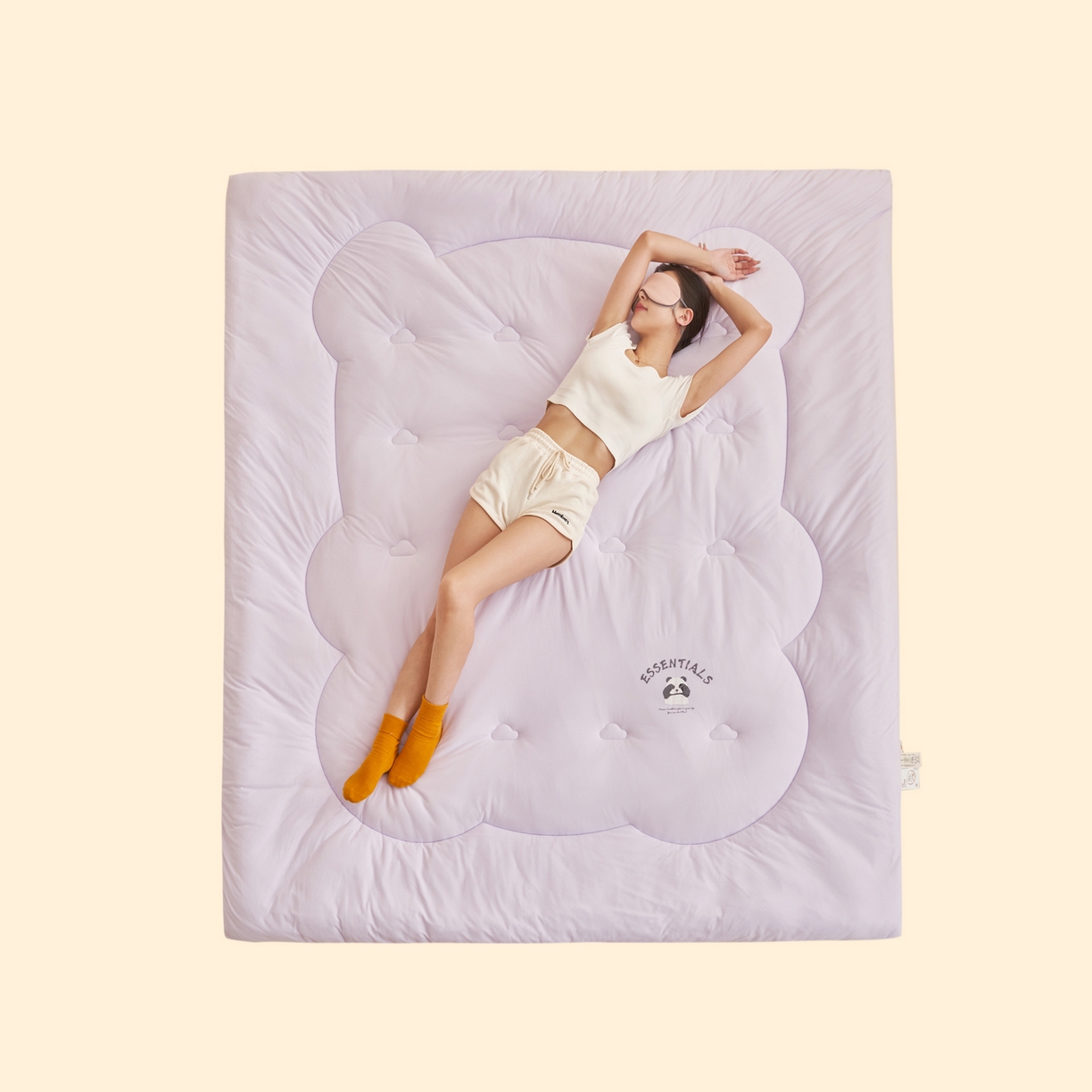 91家纺网 家纺一手货源 找家纺 子由家居 2025新款针织德绒猫猫大豆冬被被子被芯 猫猫被-浅紫