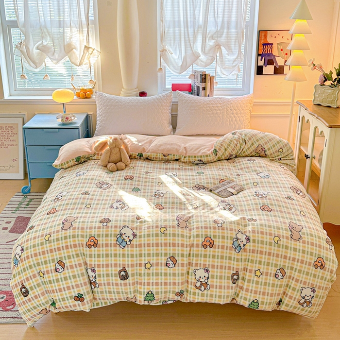 卡普 2025新款牛奶绒印花单被套凯蒂乐园