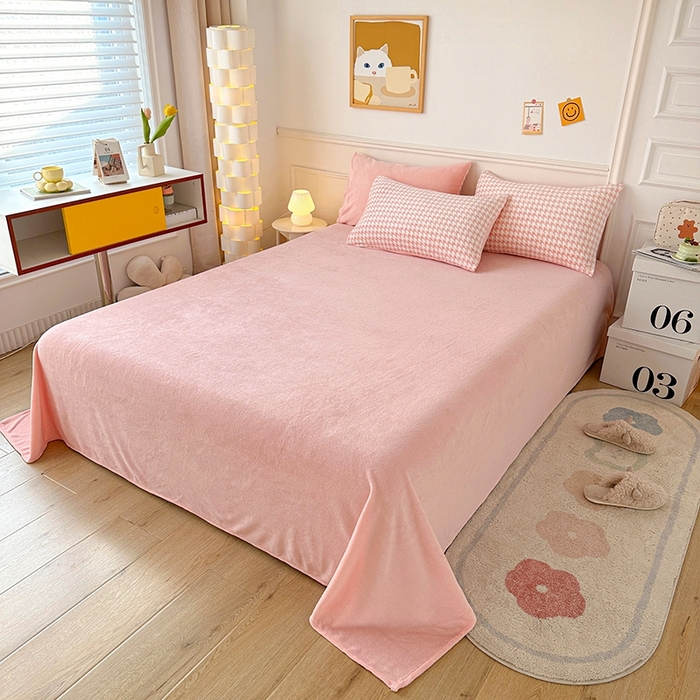 91家纺网 家纺一手货源 找家纺 卡普 2025新款牛奶绒印花单被套千鸟格