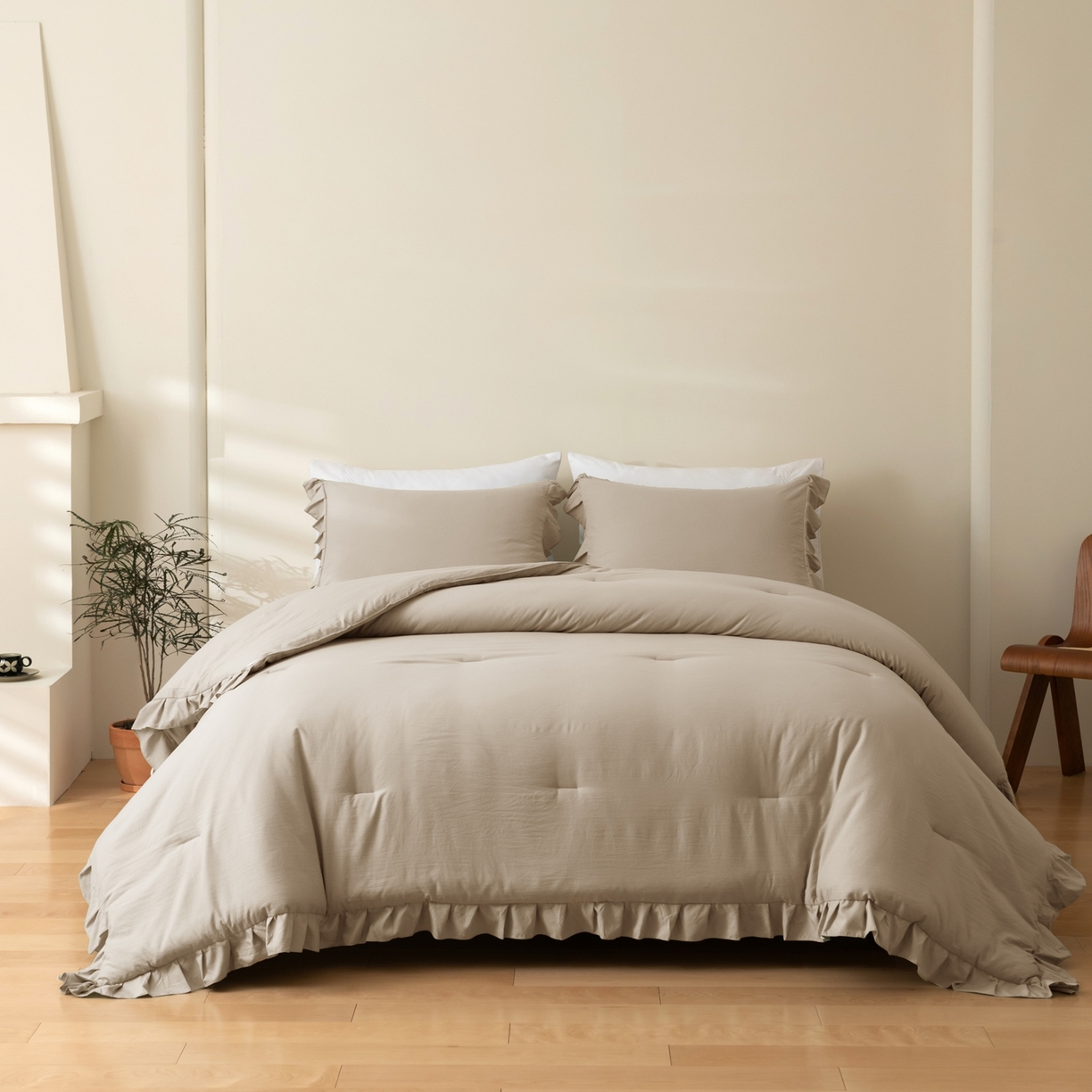 91家纺网 家纺一手货源 找家纺 （总）仲旺居家纺 2025新款跨境被芯-荷叶边系列【如需定制 请联系商家】