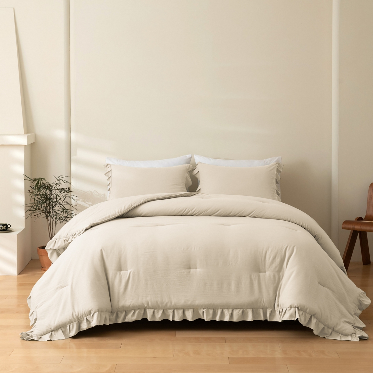 91家纺网 家纺一手货源 找家纺 （总）仲旺居家纺 2025新款跨境被芯-荷叶边系列【如需定制 请联系商家】