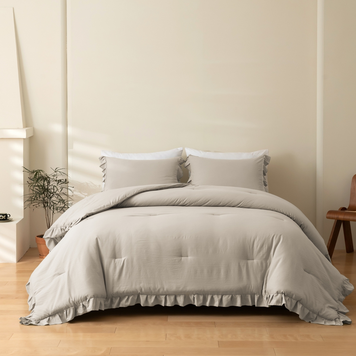 91家纺网 家纺一手货源 找家纺 （总）仲旺居家纺 2025新款跨境被芯-荷叶边系列【如需定制 请联系商家】