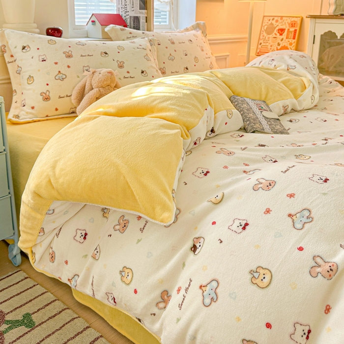 91家纺网 家纺一手货源 找家纺 卡普 2025新款牛奶绒印花单被套童趣时光