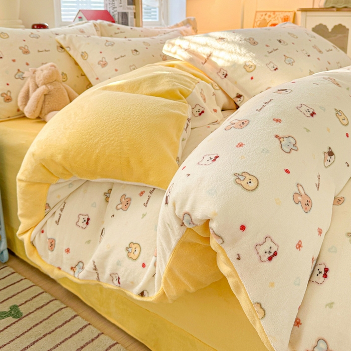 91家纺网 家纺一手货源 找家纺 卡普 2025新款牛奶绒印花单被套童趣时光