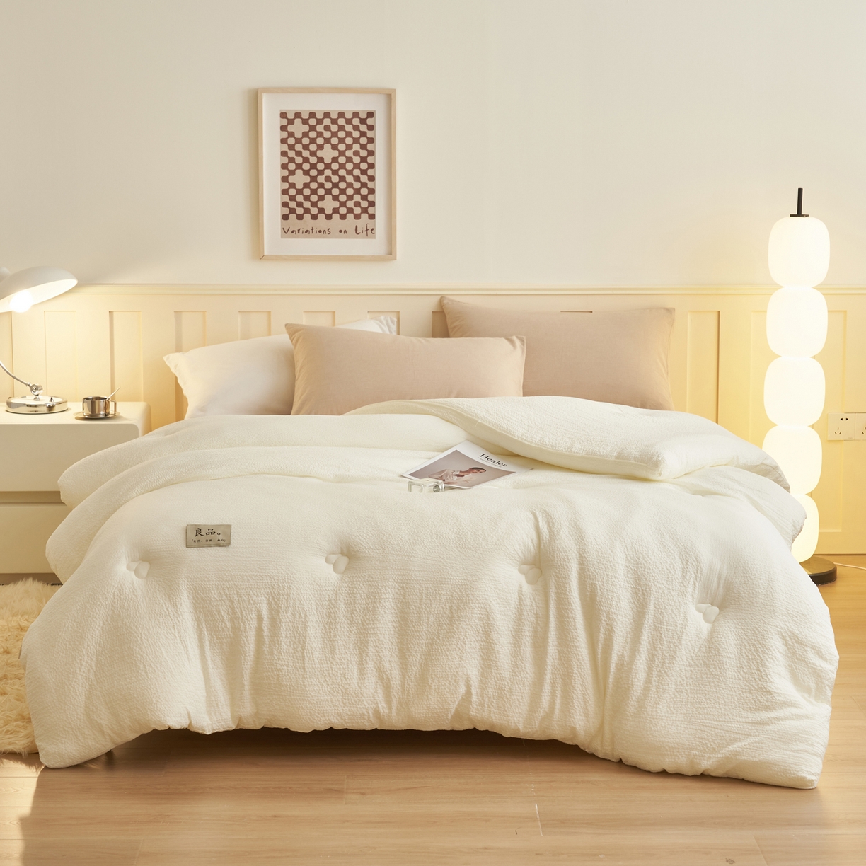 91家纺网 家纺一手货源 找家纺 （总）子由家居 2025新款韩系皱皱格大豆纤维冬被被子被芯