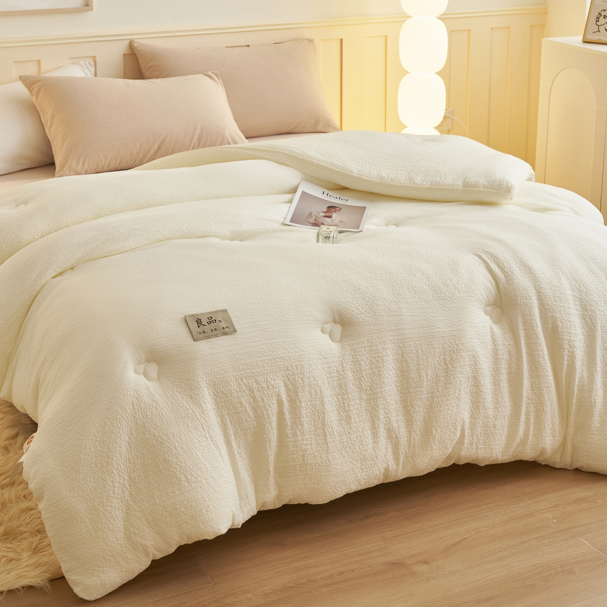 91家纺网 家纺一手货源 找家纺 （总）子由家居 2025新款韩系皱皱格大豆纤维冬被被子被芯