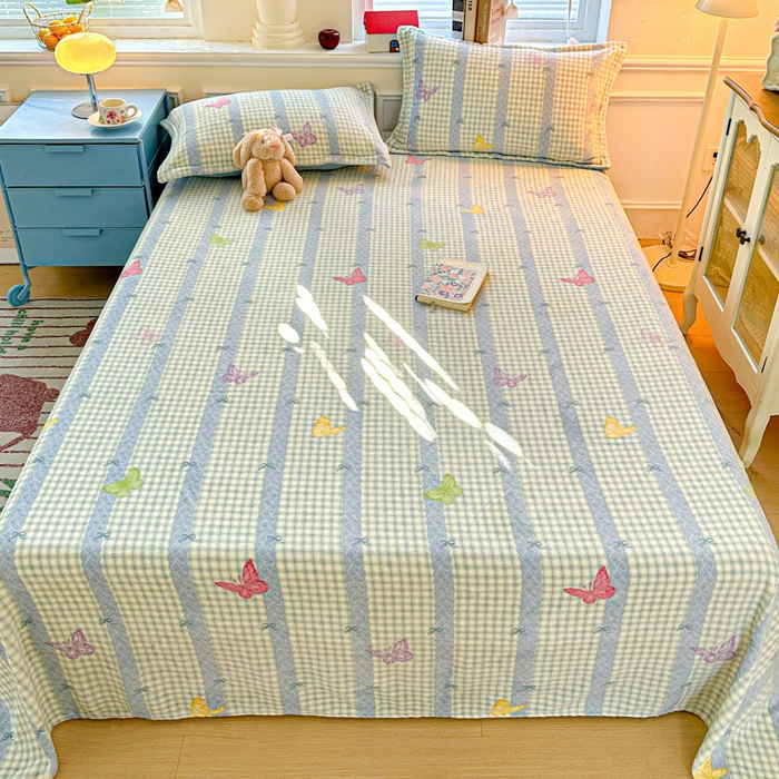 卡普 2025新款牛奶绒印花单床单蝶舞格韵