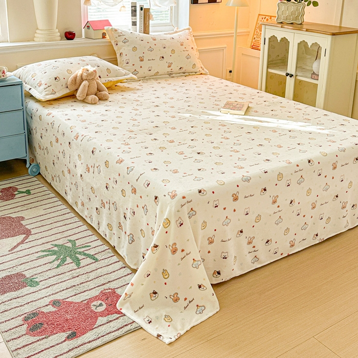 91家纺网 家纺一手货源 找家纺 卡普 2025新款牛奶绒印花单床单童趣时光