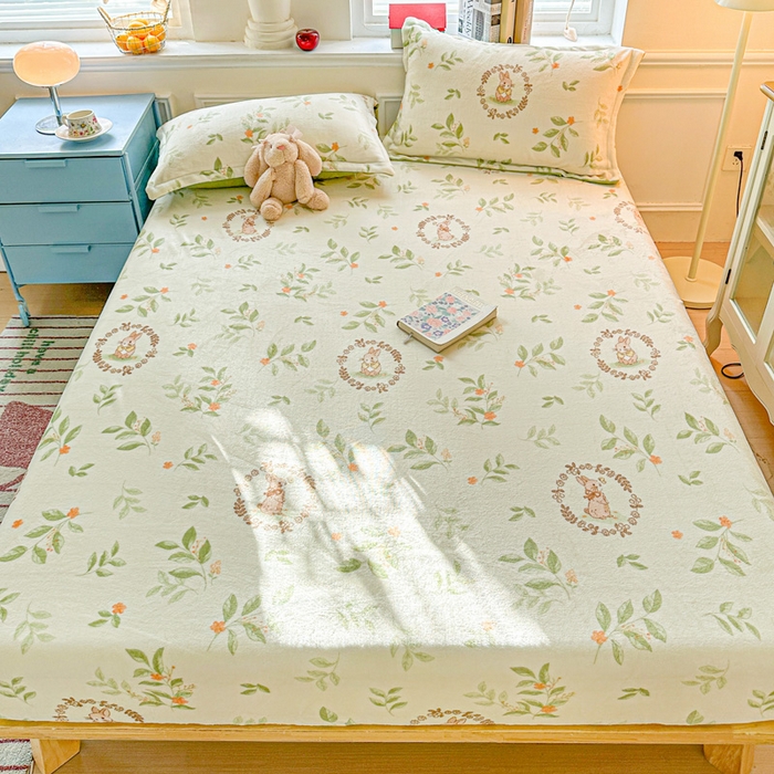 91家纺网 家纺一手货源 找家纺 （总）卡普 2025新款牛奶绒印花单床笠