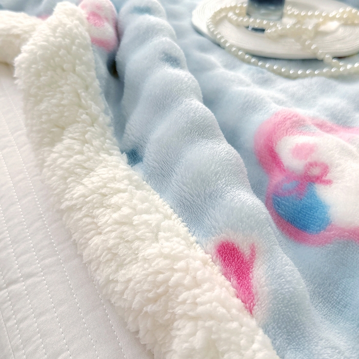 91家纺网 家纺一手货源 找家纺 网客家纺 2025新款高克重印花泡泡绒毛毯毯子 比尔狗