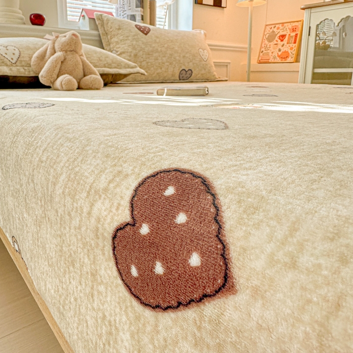 91家纺网 家纺一手货源 找家纺 卡普 2025新款牛奶绒印花单床笠萌萌熊