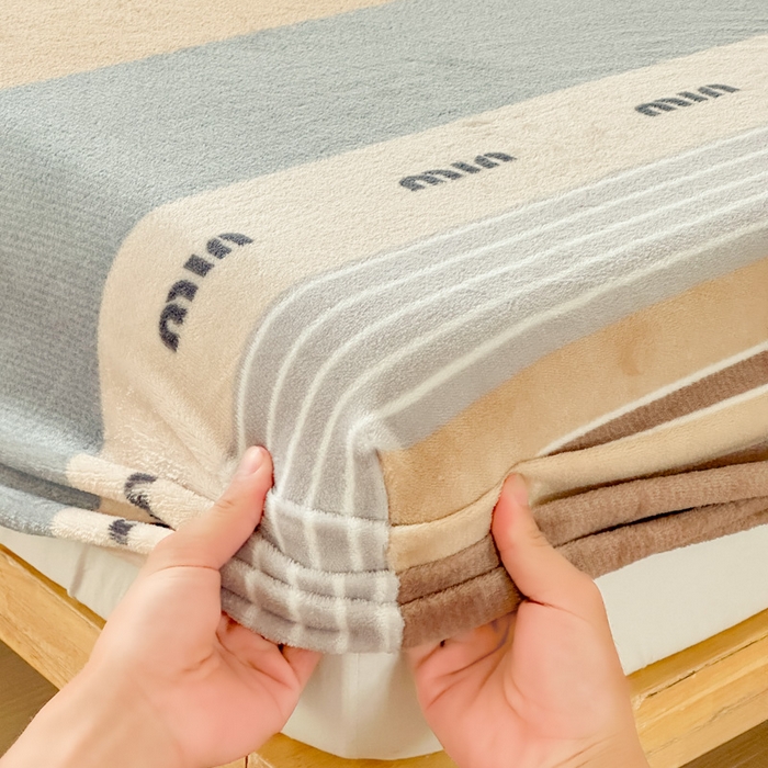 91家纺网 家纺一手货源 找家纺 卡普 2025新款牛奶绒印花单床笠米兰风尚