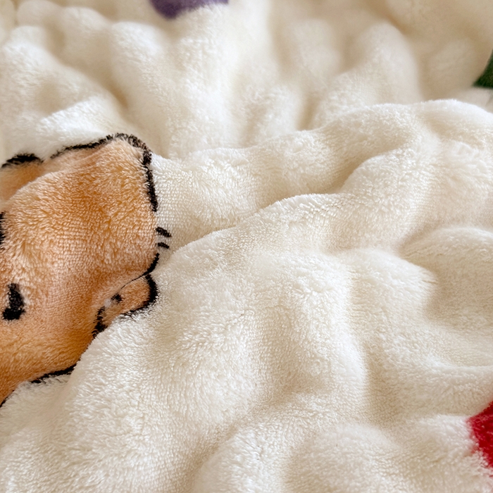 91家纺网 家纺一手货源 找家纺 网客家纺 2025新款高克重印花泡泡绒毛毯毯子 卡皮巴拉