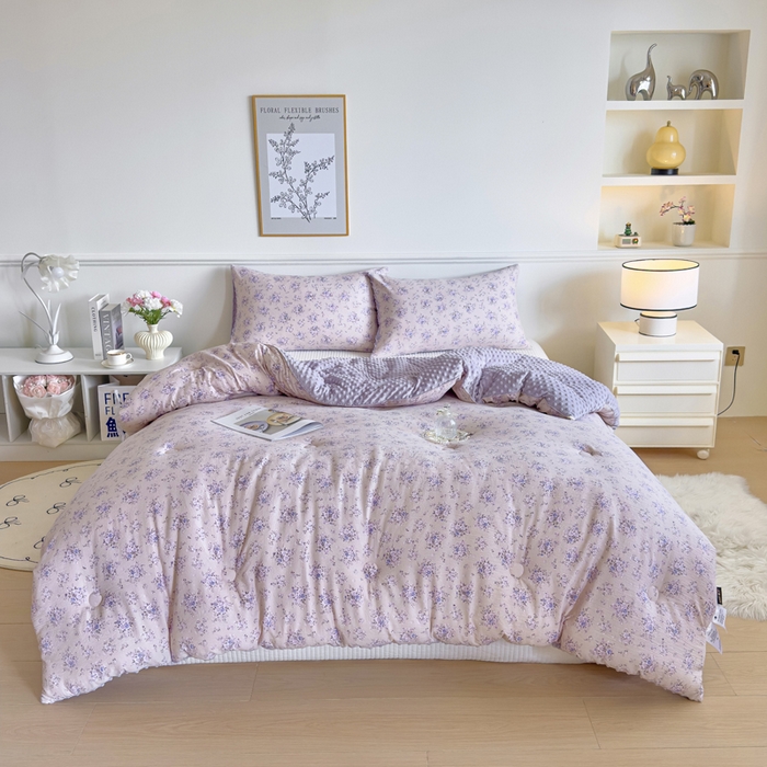 91家纺网 家纺一手货源 找家纺 玛德琳 2025新款A类皱皱纱豆豆绒抗菌保暖被子被芯 西西里