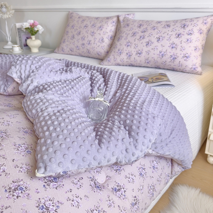 91家纺网 家纺一手货源 找家纺 玛德琳 2025新款A类皱皱纱豆豆绒抗菌保暖被子被芯 西西里