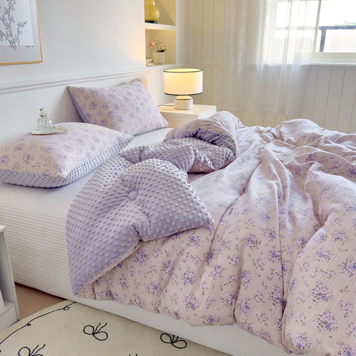 91家纺网 家纺一手货源 找家纺 玛德琳 2025新款A类皱皱纱豆豆绒抗菌保暖被子被芯 西西里