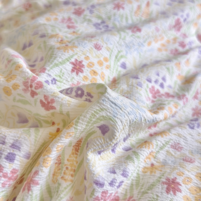 91家纺网 家纺一手货源 找家纺 玛德琳 2025新款A类皱皱纱豆豆绒抗菌保暖被子被芯 莫奈花园