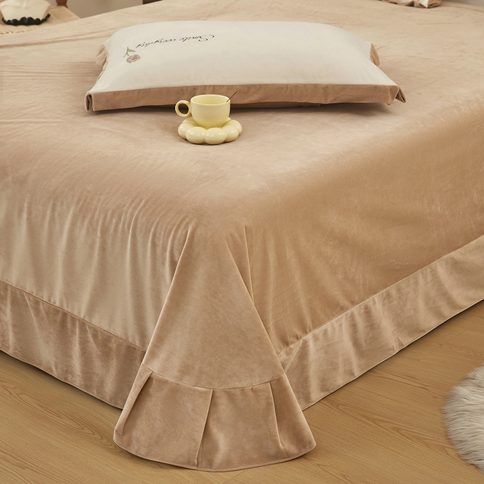 91家纺网 家纺一手货源 找家纺 苏木年华 2025新款婴儿绒高端绣花四件套-郁金香 郁金香-奶茶咖