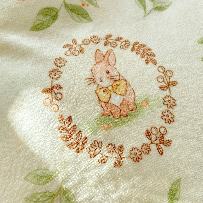 91家纺网 家纺一手货源 找家纺 卡普二店 2025新款牛奶绒印花四件套森林小兔