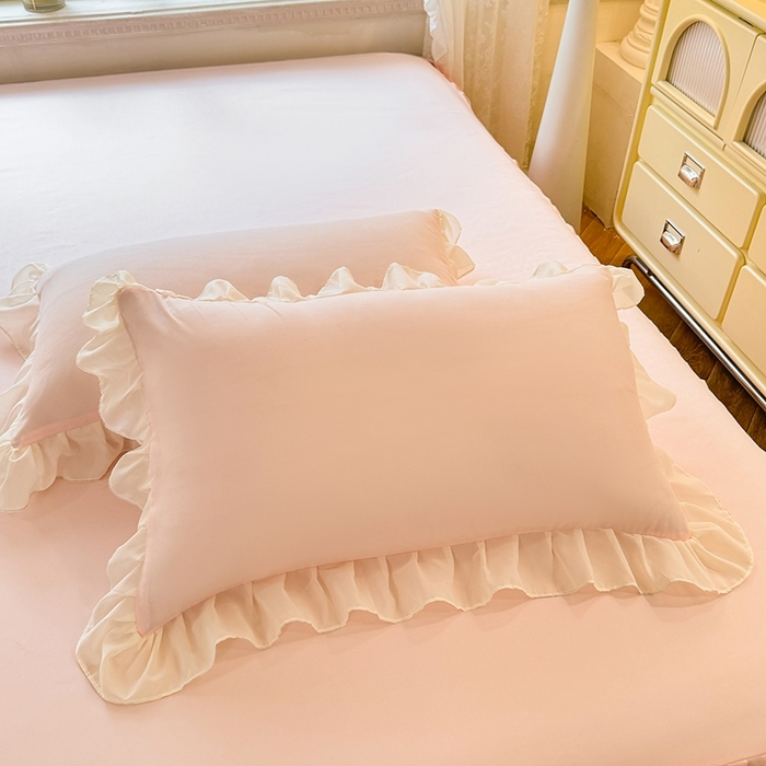 91家纺网 家纺一手货源 找家纺 后庭寝室 2025新款韩版蕾丝床裙款四件套-星辰系列 星辰-玉色