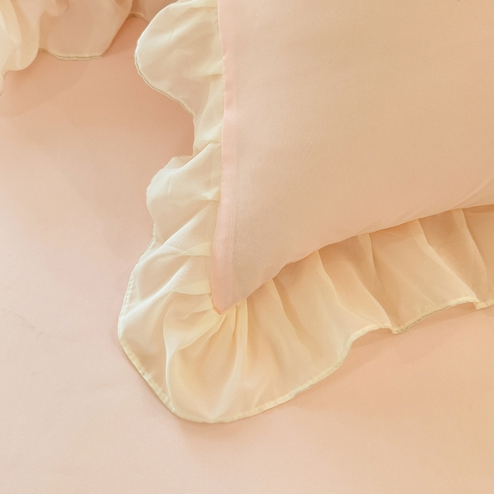 91家纺网 家纺一手货源 找家纺 后庭寝室 2025新款韩版蕾丝床裙款四件套-星辰系列 星辰-玉色