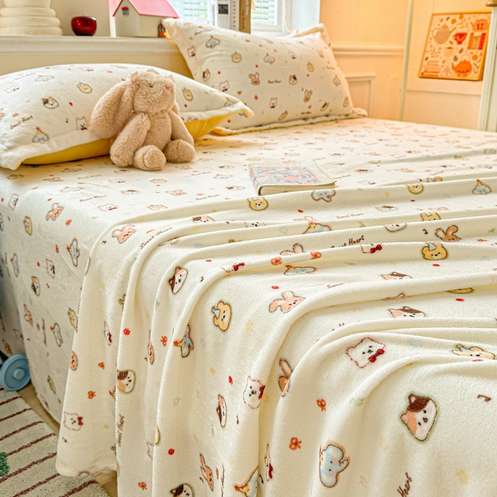 91家纺网 家纺一手货源 找家纺 卡普二店 2024新款牛奶绒印花单床单童趣时光