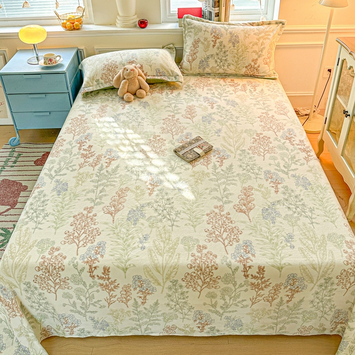 卡普二店 2024新款牛奶绒印花单床单幽兰花谷