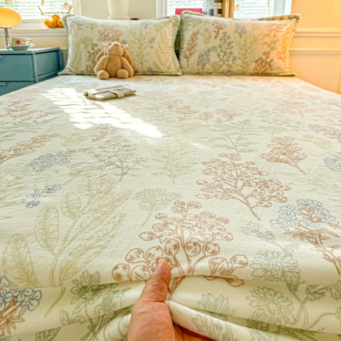 91家纺网 家纺一手货源 找家纺 卡普二店 2024新款牛奶绒印花单床单幽兰花谷