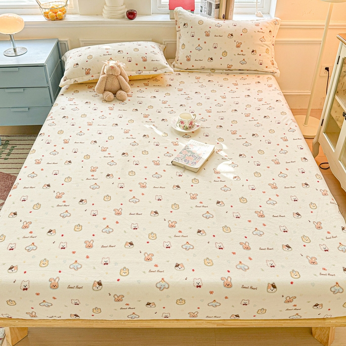 91家纺网 家纺一手货源 找家纺 （总）卡普二店 2024新款牛奶绒印花单床笠