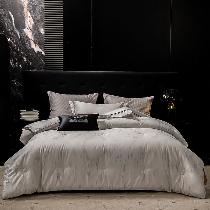 91家纺网 家纺一手货源 找家纺 2025新款全棉高支高密贡缎汉帛色织大提花冬被被子被芯 晨晓