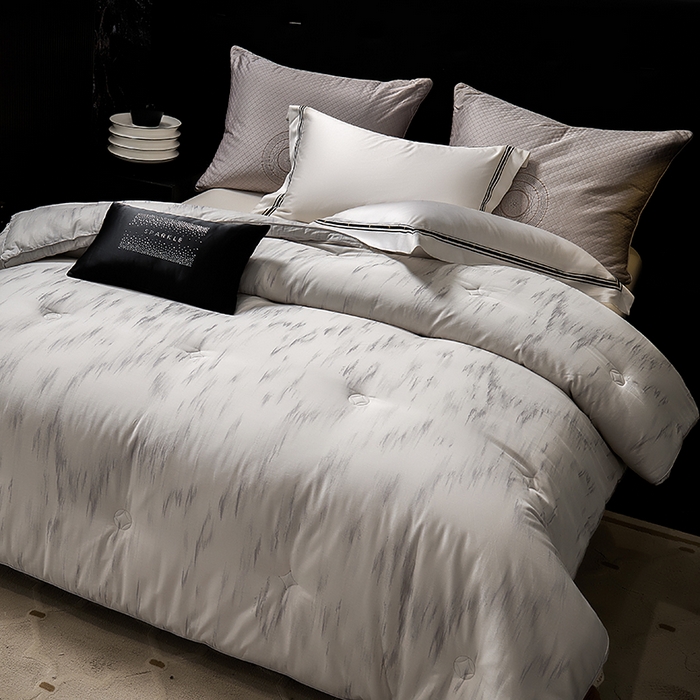 2025新款全棉高支高密贡缎汉帛色织大提花冬被被子被芯 晨晓