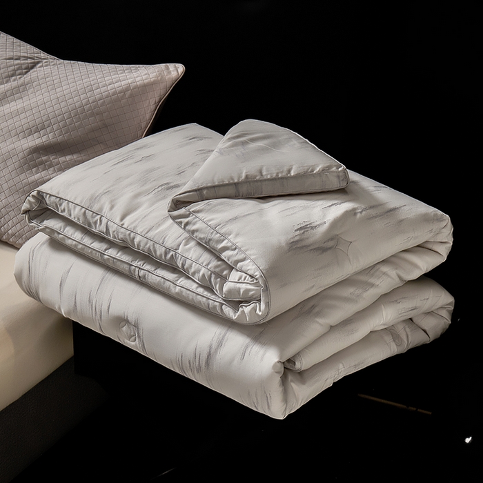 91家纺网 家纺一手货源 找家纺 2025新款全棉高支高密贡缎汉帛色织大提花冬被被子被芯 晨晓