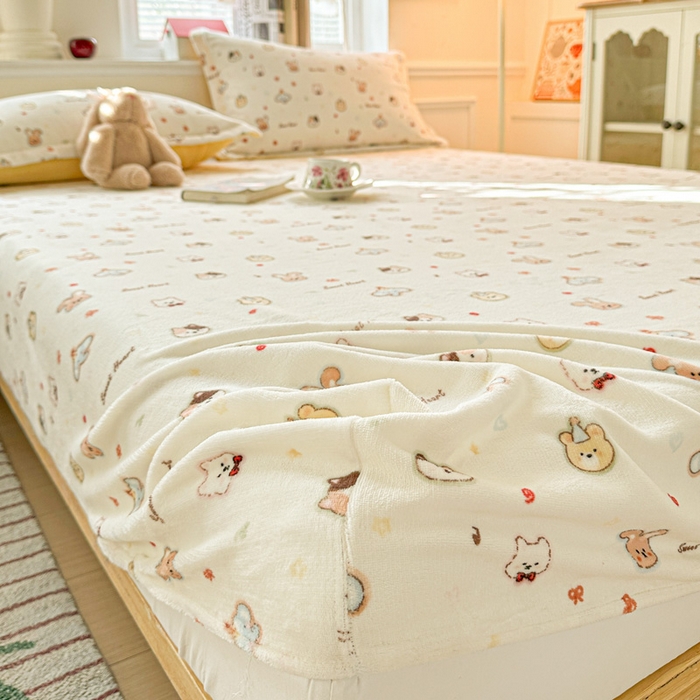 91家纺网 家纺一手货源 找家纺 卡普二店 2024新款牛奶绒印花单床笠童趣时光