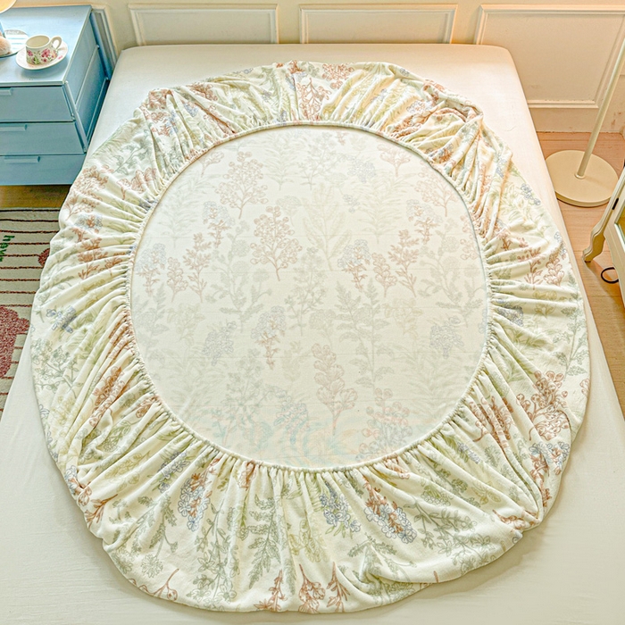 91家纺网 家纺一手货源 找家纺 卡普二店 2024新款牛奶绒印花单床笠幽兰花谷