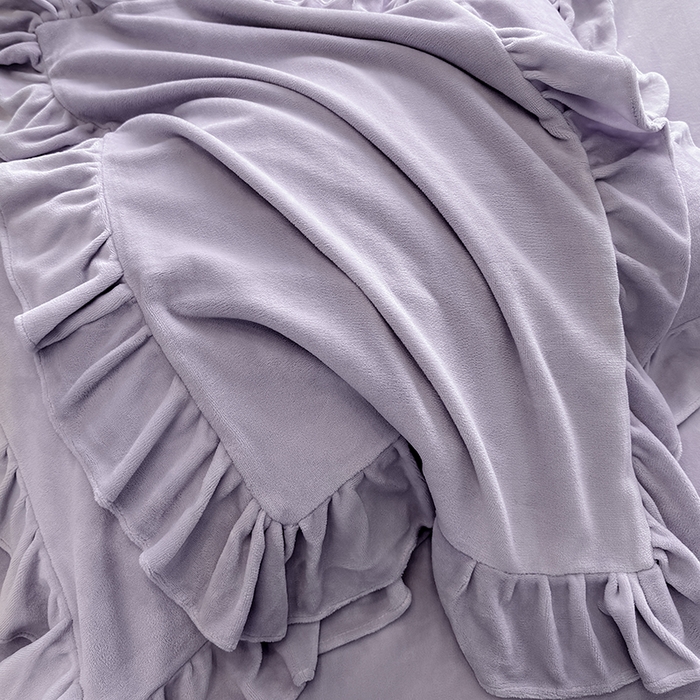 91家纺网 家纺一手货源 找家纺 席之家 2025新款蝴蝶结绣花牛奶绒四件套蝴蝶结-丁香紫