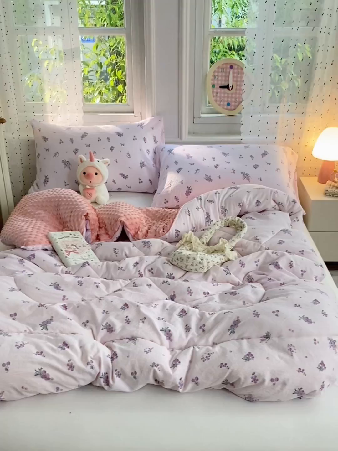 91家纺网 家纺一手货源 找家纺 VIP被业 2025新款云感棉双层纱豆豆绒冬被被子被芯 葡气满满