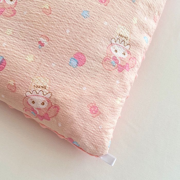 91家纺网 家纺一手货源 找家纺 VIP被业 2025新款云感棉双层纱豆豆绒冬被被子被芯 桃气兔叽