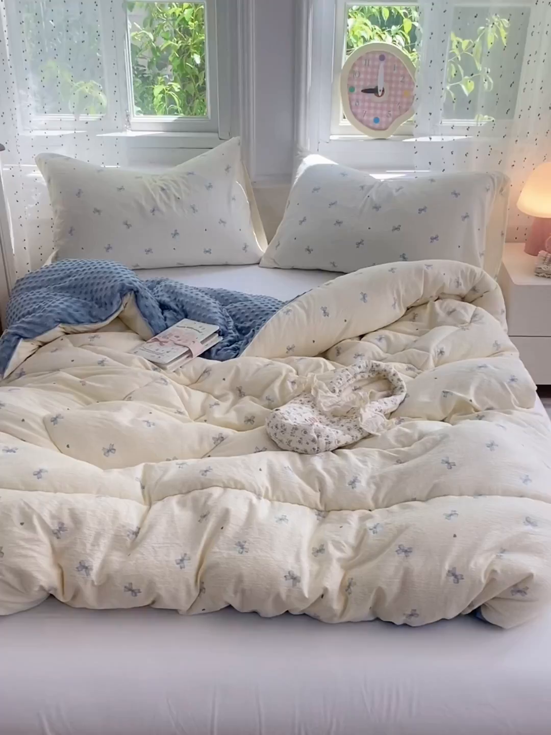 91家纺网 家纺一手货源 找家纺 VIP被业 2025新款云感棉双层纱豆豆绒冬被被子被芯 星砂布丁