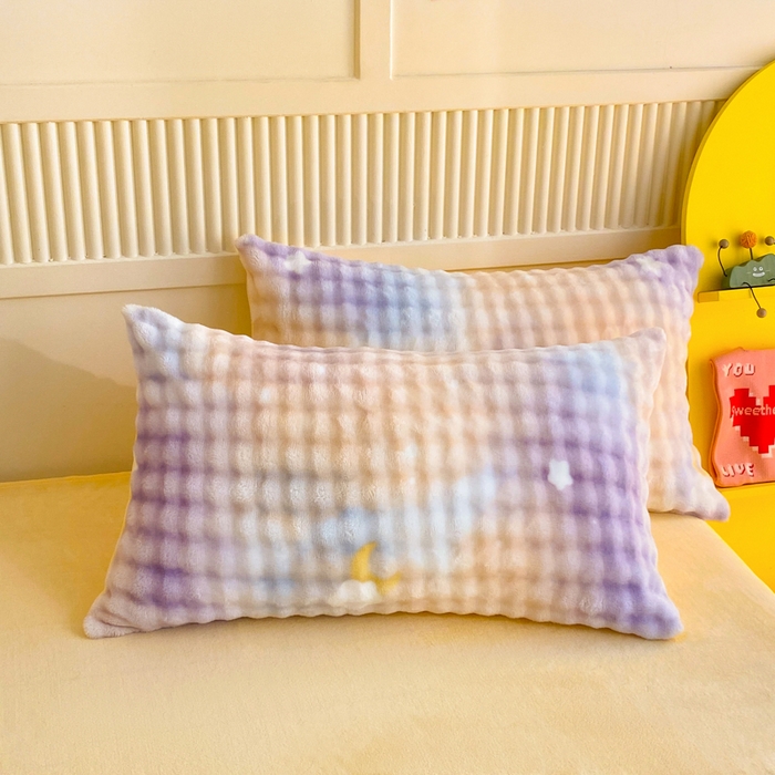 91家纺网 家纺一手货源 找家纺 眠博士 2025新款时尚印花兔绒牛奶绒保暖四件套 兔绒印花-渐变星空