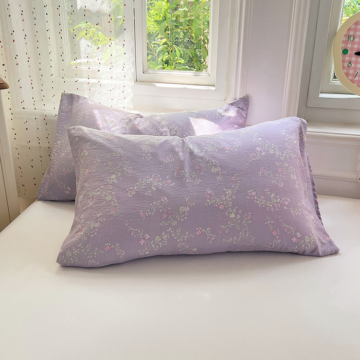 91家纺网 家纺一手货源 找家纺 VIP被业 2025新款云感棉双层纱豆豆绒冬被被子被芯 紫藤月影