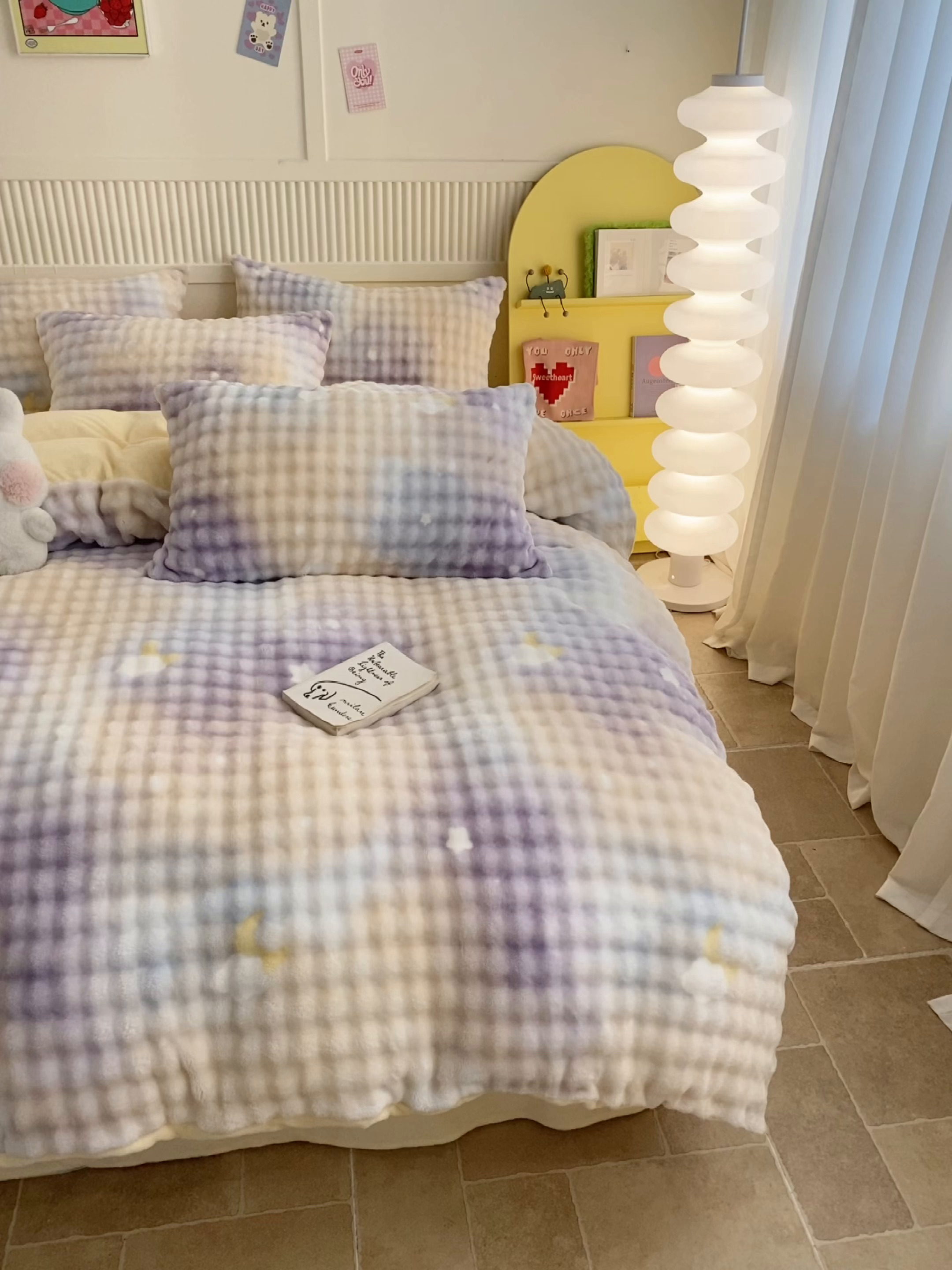 91家纺网 家纺一手货源 找家纺 眠博士 2025新款时尚印花兔绒牛奶绒保暖四件套 兔绒印花-渐变星空